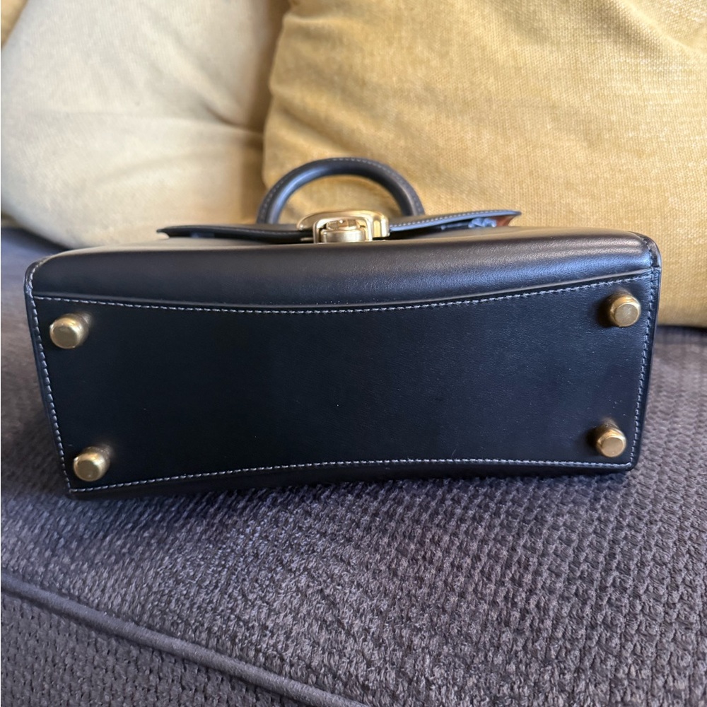 Coach Black Leather Handbag with Gold Accents - Picture 5 of 10